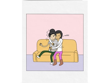 You Always Smell Amazing | Romantic Lesbian Greeting Card | Cute LGBTQ Anniversary or Valentine's Day Gift | Funny Sapphic WLW Cuddling