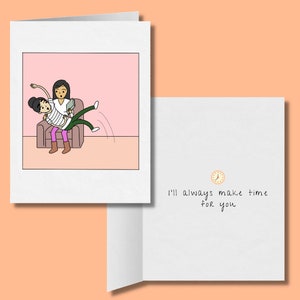 Siempre haré tiempo para ti, tarjeta de felicitación lesbiana romántica, lindo regalo de aniversario LGBT, amor femenino sáfico WLW te extraño tarjeta de felicitación