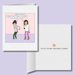 Te tengo a ti y a tus espinillas cubiertas, linda tarjeta de felicitación lesbiana divertida, regalos de aniversario LGBT, tarjeta femenina sáfica WLW, pareja de lesbianas gay