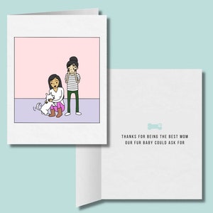 Meilleure carte de voeux de maman de chien | Carte romantique de parent de chien lesbien | Cadeaux mignons de fête des mères LGBTQ | Relation saphique | WLW fourrure bébé chiot