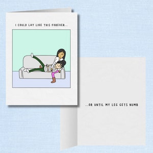 Je pourrais rester allongé comme ça pour toujours | Saint-Valentin romantique lesbienne | Cadeaux d'anniversaire LGBTQ mignons | Carte de voeux drôle Sapphic WLW Love