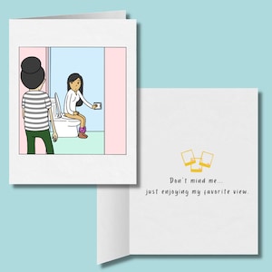 No me importe disfrutar de mi vista favorita, tarjeta de felicitación lesbiana divertida, lindo regalo de aniversario LGBTQ, tarjetas de felicitación de amor femenino sáfico WLW