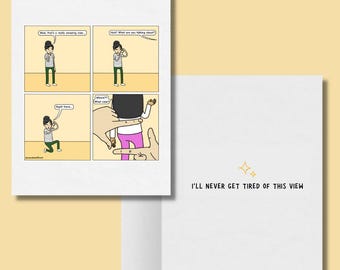 I'll Never Get Tired of This View Funny Lesbian LGBTQ Greeting Card, Cute Lesbian Gay Couple, WLW Sapphic Anniversary Valentine's Day Gifts