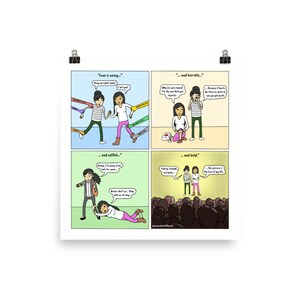 Liefde is rommelig | De helft van het | Lesbische LGBTQ Comic Print (10" x 10") | Full Color | Sesam maar anders