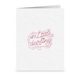 Hey Little Darling, I Love You / Romantic I Love You Greeting Card / Cute Anniversary Card / Sweet Heartwarming I Love You Card / LGBTQ