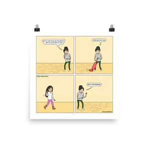 Nie-Ende Kampf | Süße lesbische Beziehung | Jahrestagsgeschenke | Lesben LGBTQ Comic-Druck (10 &quot;x 10&quot;) | Volle Farbe | Sesam aber Diff