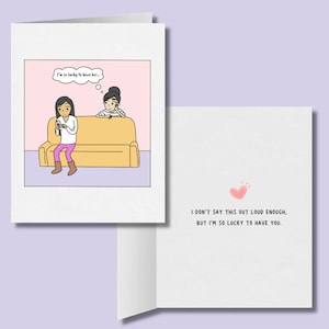 J’ai tellement de chance de t’avoir, carte lesbienne romantique, cadeaux de vacances LGBT mignons, carte d’anniversaire d’anniversaire de Noël saphique WLW, couple lesbien gay