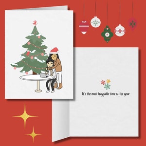 C’est la période la plus câline de l’année | Carte de Noël lesbienne romantique | Mignon cadeau de vacances LGBT | Carte de vœux de Noël WLW Câlin Sapphique