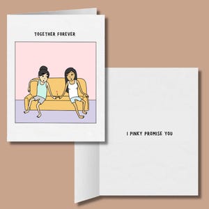 Together Forever I Pinky Promise You, Romantische Lesben Grußkarte, LGBTQ Paar, Gay Paar Jahrestag, Geburtstag, Valentinstag, Karten