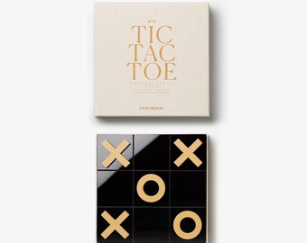 Modern Tic Tac Toe, Classic Beige, Luxury Coffee Table Games