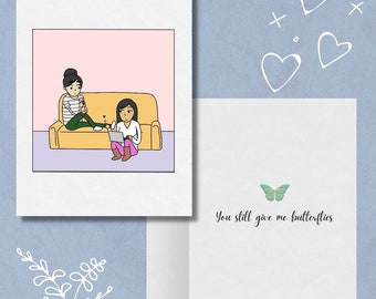 You Still Give Me Butterflies | Romantic Lesbian Anniversary or Any Occasion Card | Cute LGBTQ WFH Gift | Sapphic WLW Relationship Greeting