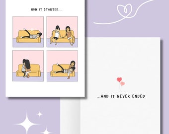 How It Started Romantic Lesbian Card, Cute LGBTQ Gifts, WLW Sapphic Anniversary Birthday Valentine's Day Greeting Card, Gay Lesbian Couple