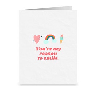 Eres mi razón para sonreír / Tarjeta de felicitación lesbiana romántica / Regalo de aniversario LGBTQ / Tarjeta de cumpleaños gay / Tarjeta de felicitación Rainbow Love