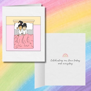 Celebrando nuestro amor hoy y todos los días / Romántico Mes del Orgullo Lésbico de Junio / Lindos Regalos LGBTQ / Amor Sáfico / WLW Tarjeta de Felicitación Sentimental