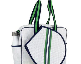 Tennis bag, white tennis bag, tennis bag for women, tennis gift, tennis mom, tennis mothers day gift