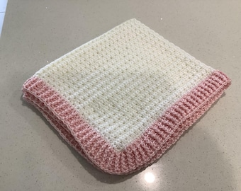 Manta de bebé tejida a crochet hecha a mano, regalo para baby shower