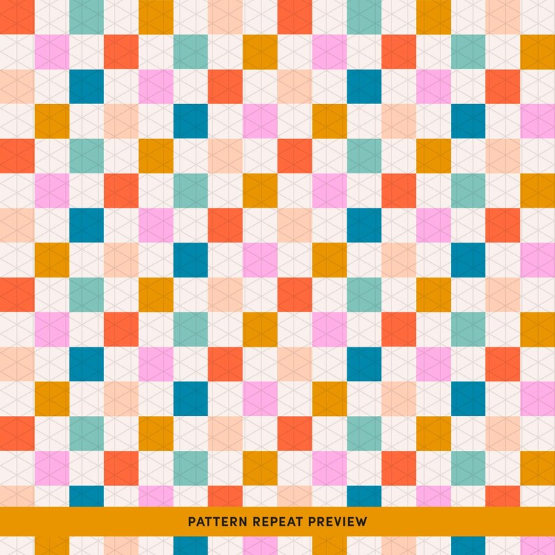 Pastel Retro Checkerboard Seamless Pattern, Groovy Multi-color Check ...