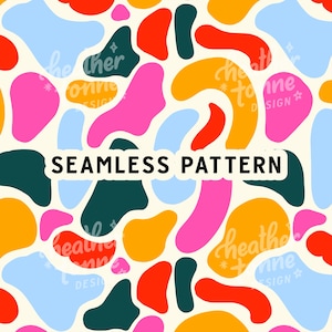 Playful Abstract Shapes Seamless Pattern (Digital)