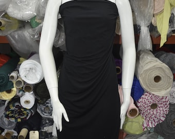 Modal Poly Spandex Jersey tejido de punto de lujo ecológico cortado a medida Negro