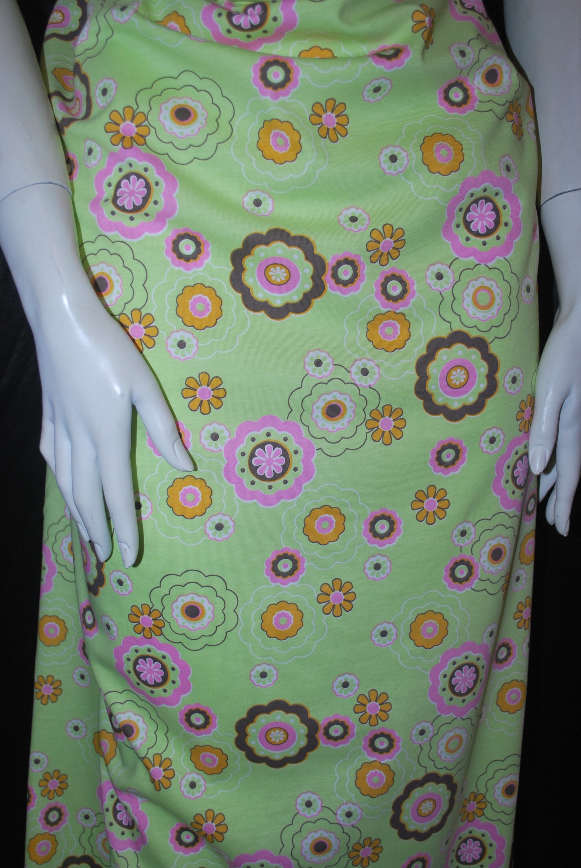 Cotton Knit Jersey Fabric Geometric Flowers Print 8 Oz Tshirt Etsy UK