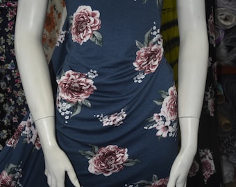 Rayon Spandex Knit Jersey Fabric Hermoso estampado floral cortado a medida Multicolor