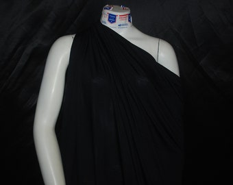 Black Poly Rayon knit jersey fabric drapey soft wash and wear 8 oz light weight t-shirt,blouse,dress weight by the yard