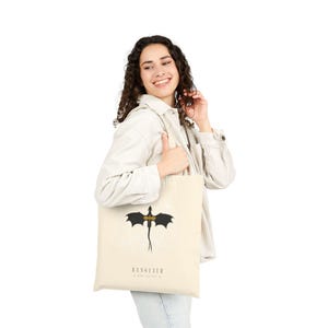 Basgiath War College Cotton Canvas Tote Bag | Eco-Friendly Shopping, Fourth Wing, Dragons, Fantasy Art, Gift for Her