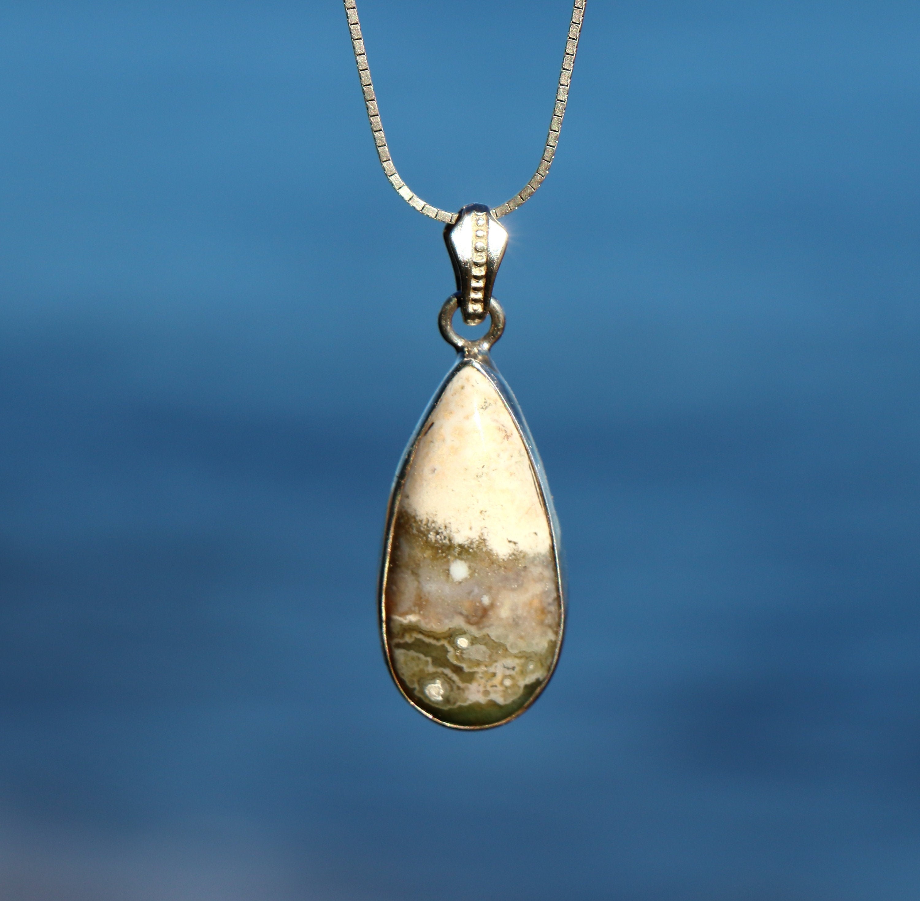Ocean Jasper, Labradorite & Hessonite Adjustable Slide Chain Gemstone Necklace main image 1