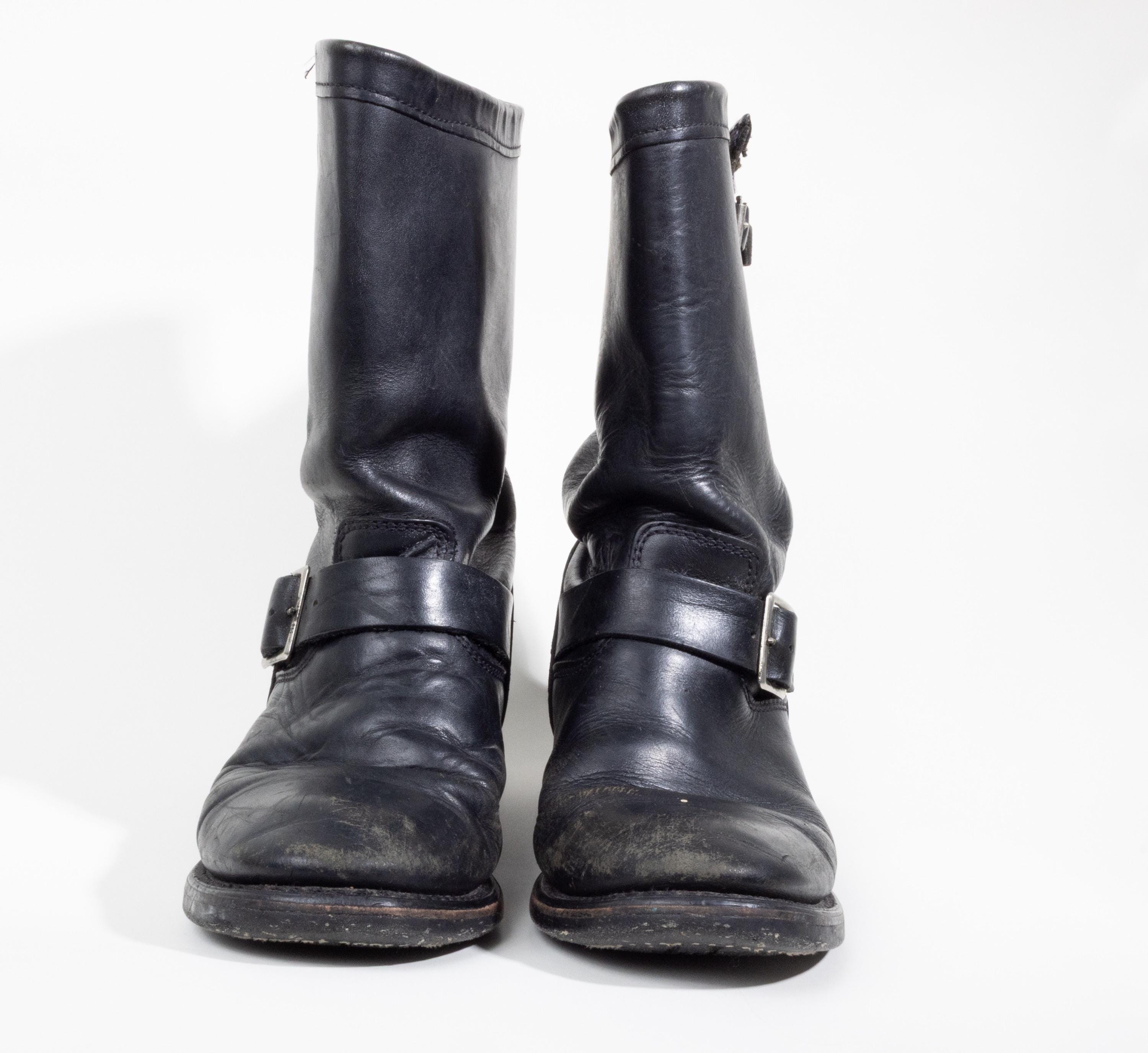 Rare Vintage Georgia Motorcycle Boots Vintage 80s Harley Davidson Leather Motorcycle Boots Size 9  main image 4