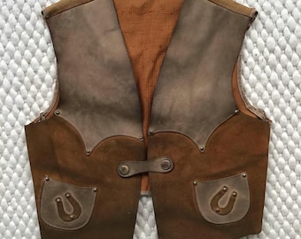 kids mid century western cowboy vest costume
