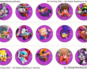 Loony Toons1- INSTANT DOWNLOAD 1" Bottle Cap Images 4x6