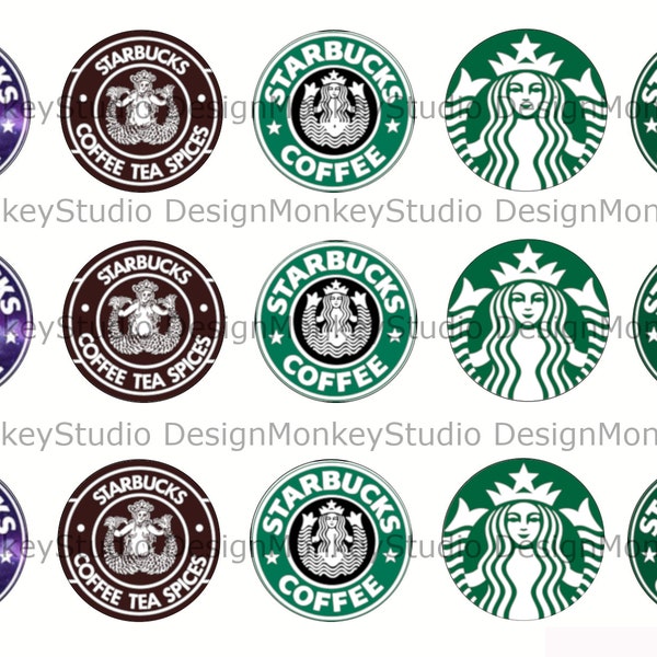 Starbucks Coffee- INSTANT DOWNLOAD 1" Bottle Cap Images 4x6