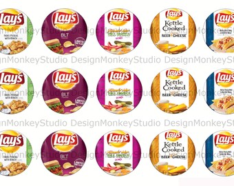 Lays Wild Flavors- INSTANT DOWNLOAD 1" Bottle Cap Images 4x6