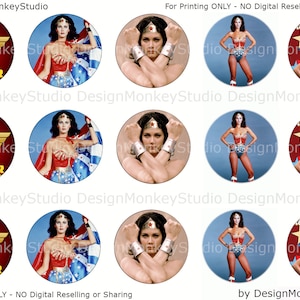 Wonderwoman Lynda Carter- NATYCHMIASTOWE POBIERANIE 1" Obrazy nakrętek do butelek 4x6