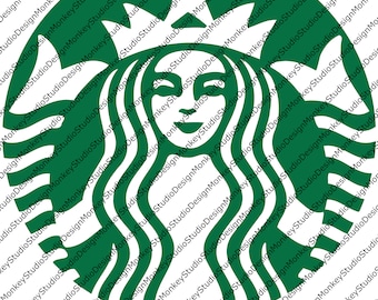 Starbucks Coffee- INSTANT DOWNLOAD 8" Circle Images on 8.5x11 sheet