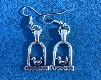 Bird on a swing earrings