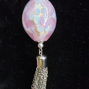 Lampwork Multicolor Glass Bead Necklace with Tassels
