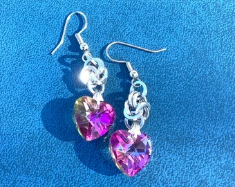 Pink Heart Earrings