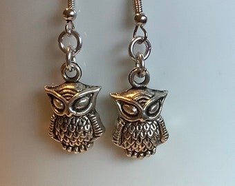 Boucles D'Oreilles Puce Diane D'Alray - Chouette/Hibou - Plaqué Or 5 Microns - Neuf