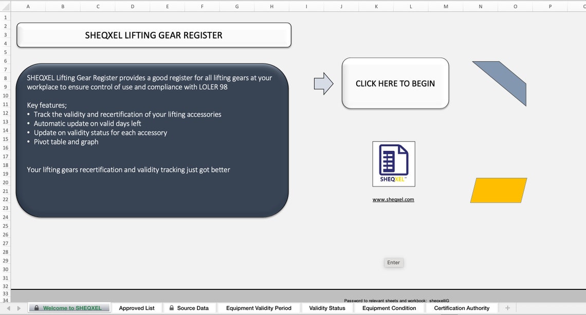 Lifting Gear Register Health and Safety Template Excel Template Etsy