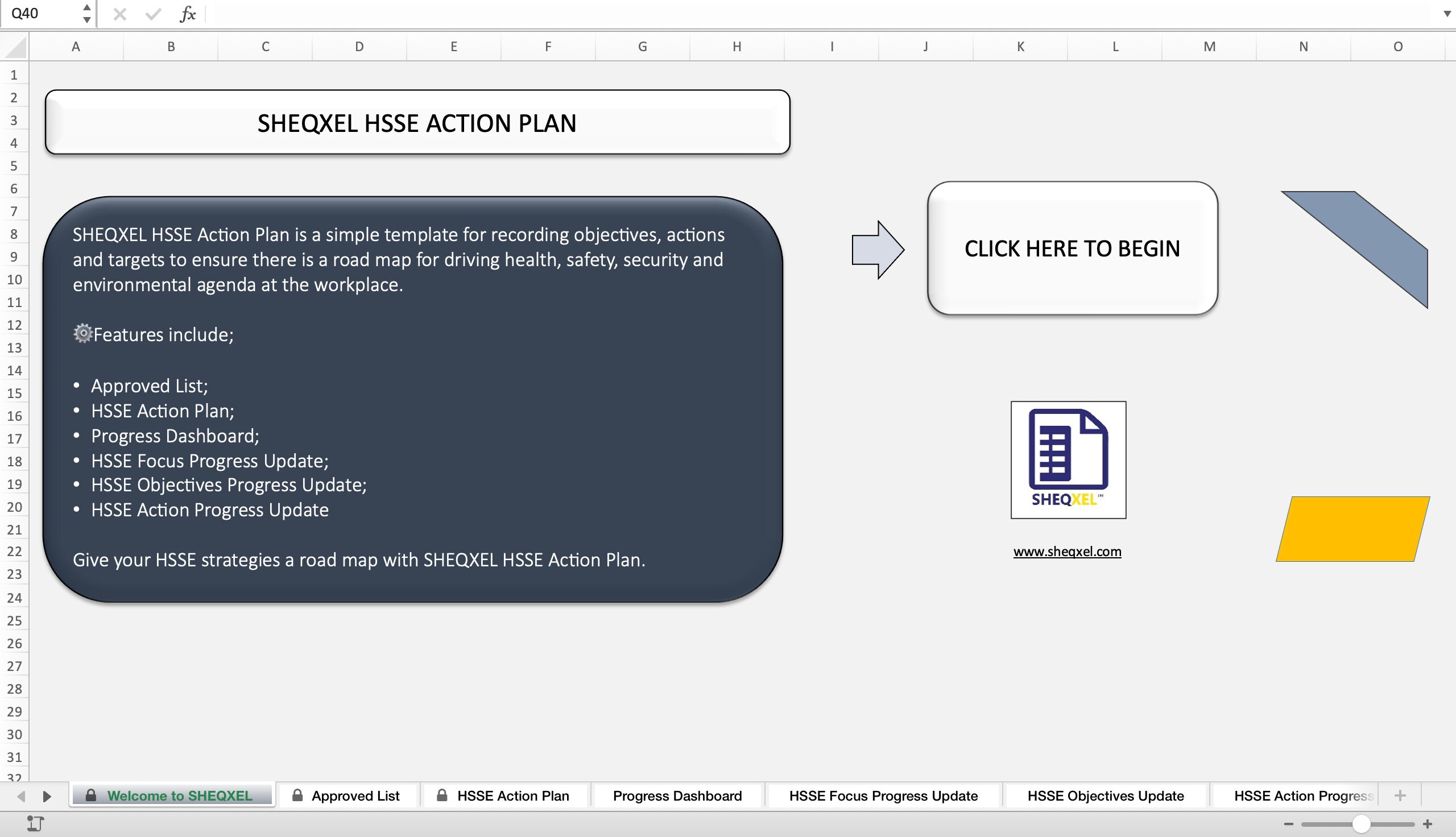 HSSE Action Plan Template: Health, Safety & Environment (excel Template ...