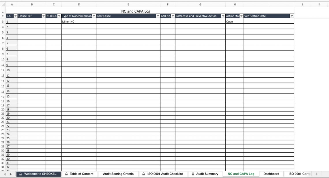ISO 9001 Auditing Tool Quality Dashboard Excel Template - Etsy