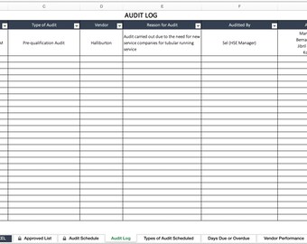 Plantilla de Excel Plantilla de seguridad y salud Plantilla de  auditoría de proveedores