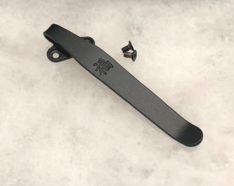 Matte Black Titanium Deep Carry Pocket Clip Made For Kershaw Leek 1660 Knife