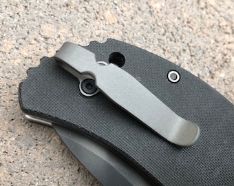 Flat Gray Titanium Deep Carry Pocket Clip For Zero Tolerance ZT0350 ZT0300 ZT0301