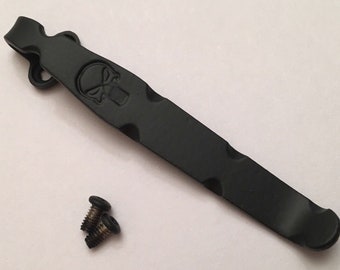 Black Titanium Pocket Clip For Zero Tolerance ZT0350 ZT0300 ZT0301 Tip Down
