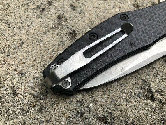 Blue Titanium Deep Carry Pocket Clip Made for Zero Tolerance ZT0770 ZT0770CF