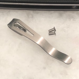 Satin Finish Titanium Deep Pocket Clip For WE Knife CIVIVI Elementum Knife