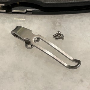 Clip de bolsillo de titanio satinado para transporte profundo para cuchillos Spyderco Para 3 G10 y Yojimbo 2 con la punta hacia arriba