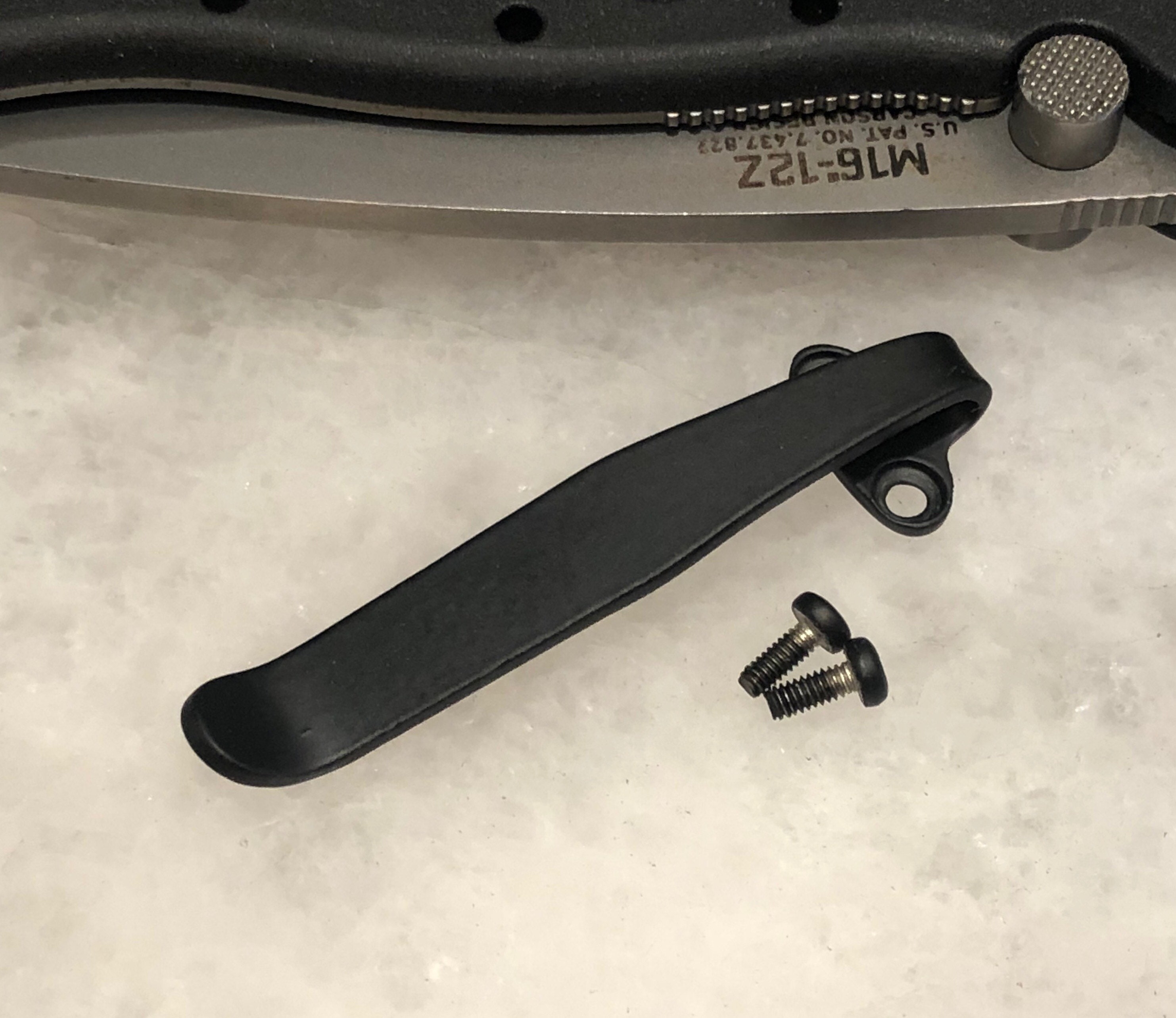 Flat Black Titanium Deep Carry Pocket Clip for CRKT M16-12Z Folder